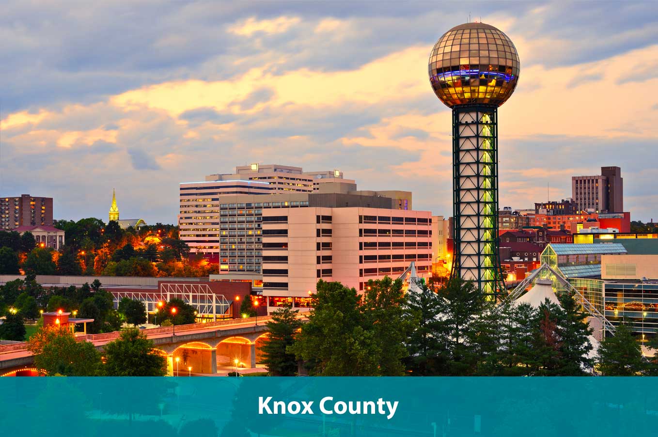 Beautiful photo of the Sunsphere in downtown Knoxville in Knox County TN