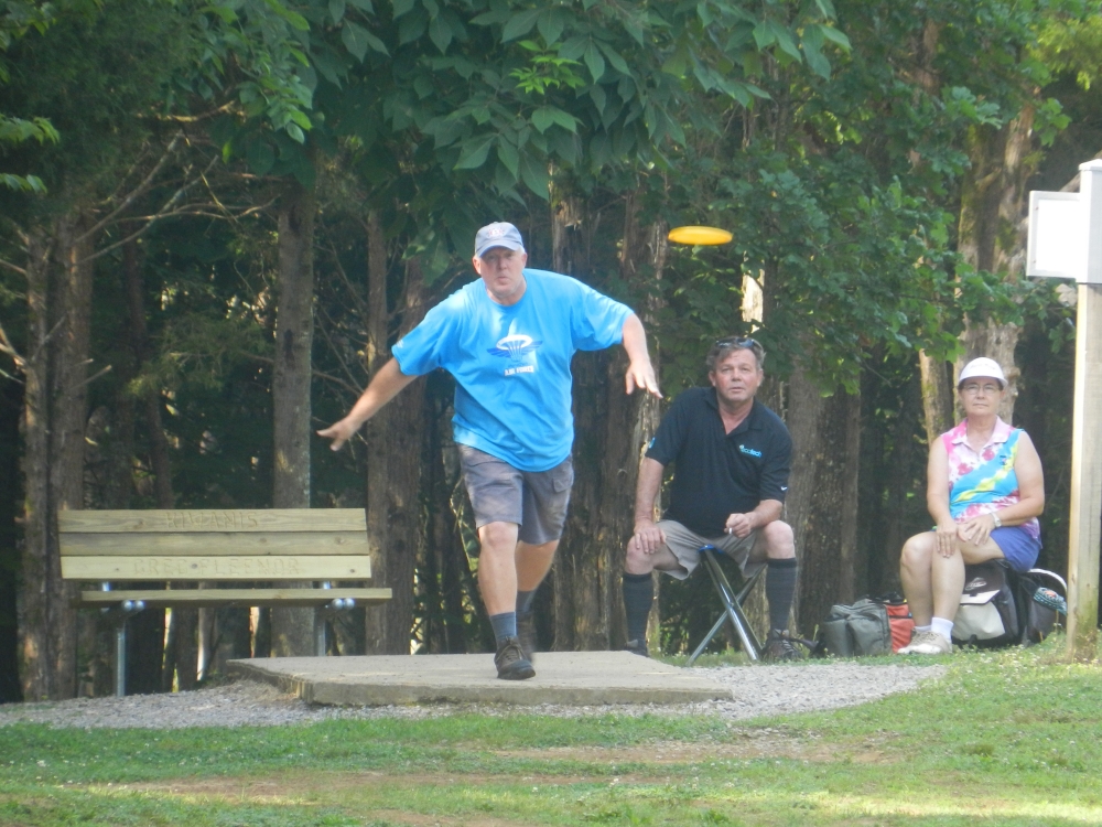 Teeing off at the Kiwanis Course.