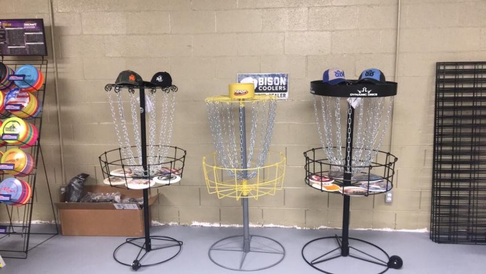 Temporary baskets and discs.